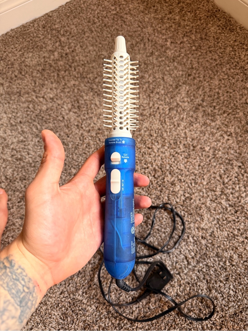 Blue Electric Round Hot Brush Styling Tool